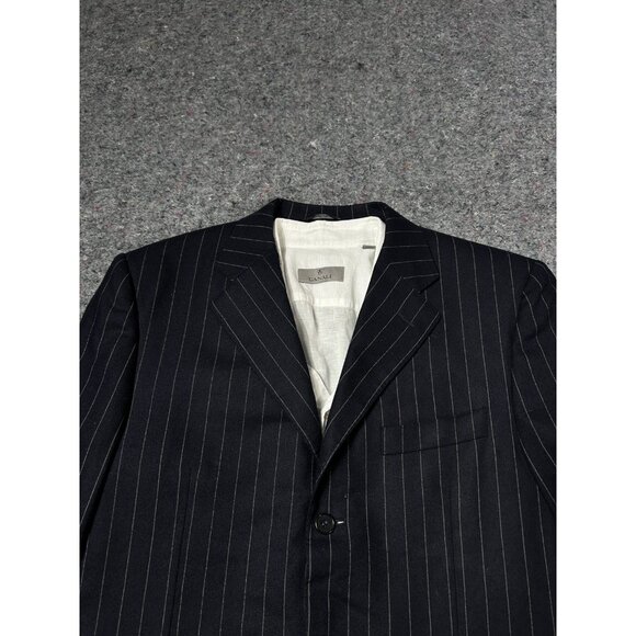 Canali Classic Pinstripe Wool Blazer Jacket  - Size M /EU 48 Made in Italy - Picture 13 of 14